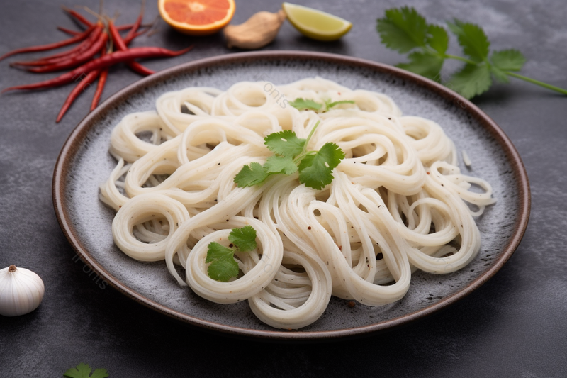 香菜配料清水面条摆盘火锅面条,高清,摄影图,摄影图片,图片大全,摄影图免费下载